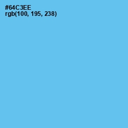 #64C3EE - Turquoise Blue Color Image