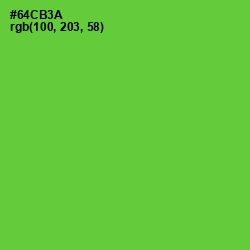 #64CB3A - Bright Green Color Image