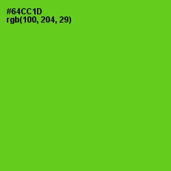 #64CC1D - Bright Green Color Image
