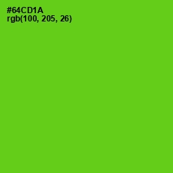 #64CD1A - Bright Green Color Image
