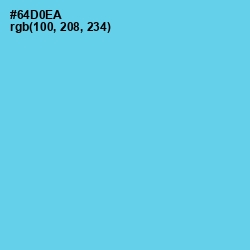 #64D0EA - Turquoise Blue Color Image