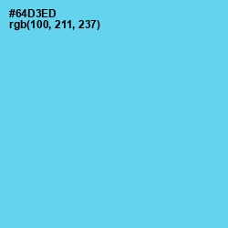 #64D3ED - Turquoise Blue Color Image