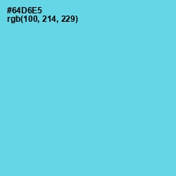 #64D6E5 - Turquoise Blue Color Image