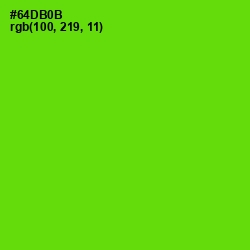 #64DB0B - Bright Green Color Image