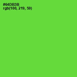 #64DB3B - Bright Green Color Image