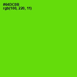 #64DC0B - Bright Green Color Image