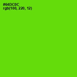 #64DC0C - Bright Green Color Image