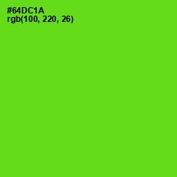 #64DC1A - Bright Green Color Image