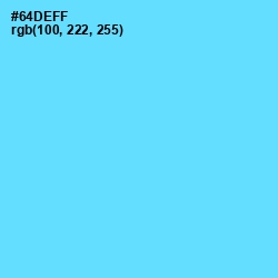 #64DEFF - Turquoise Blue Color Image