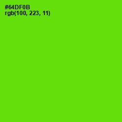 #64DF0B - Bright Green Color Image