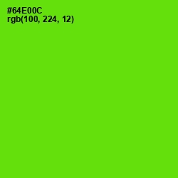 #64E00C - Bright Green Color Image
