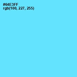 #64E3FF - Turquoise Blue Color Image