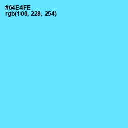 #64E4FE - Turquoise Blue Color Image
