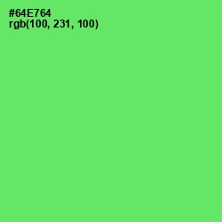 #64E764 - Screamin' Green Color Image