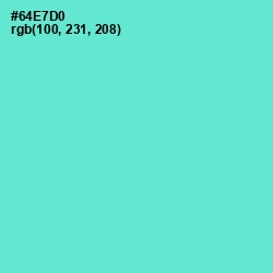 #64E7D0 - Aquamarine Color Image