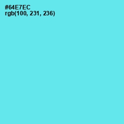 #64E7EC - Turquoise Blue Color Image