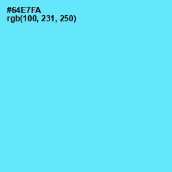 #64E7FA - Turquoise Blue Color Image