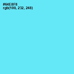 #64E8F8 - Turquoise Blue Color Image