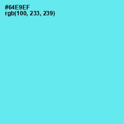 #64E9EF - Turquoise Blue Color Image