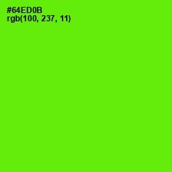 #64ED0B - Bright Green Color Image