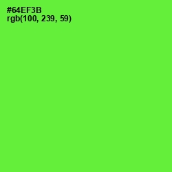 #64EF3B - Bright Green Color Image