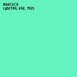 #64F2C0 - Aquamarine Color Image