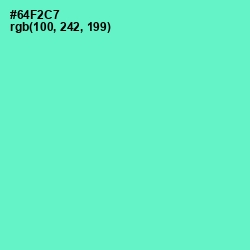 #64F2C7 - Aquamarine Color Image