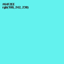 #64F2EE - Turquoise Blue Color Image