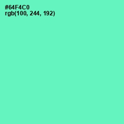 #64F4C0 - Aquamarine Color Image