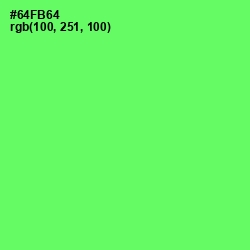 #64FB64 - Screamin' Green Color Image