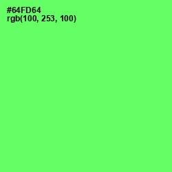 #64FD64 - Screamin' Green Color Image