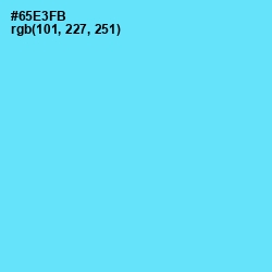 #65E3FB - Turquoise Blue Color Image