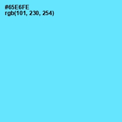 #65E6FE - Turquoise Blue Color Image