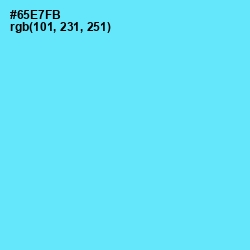 #65E7FB - Turquoise Blue Color Image