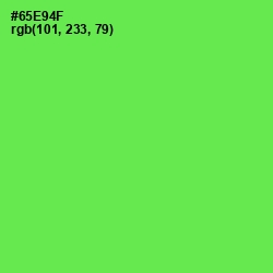 #65E94F - Screamin' Green Color Image