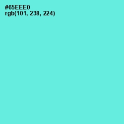#65EEE0 - Turquoise Blue Color Image