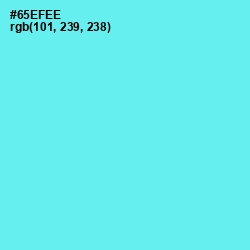 #65EFEE - Turquoise Blue Color Image