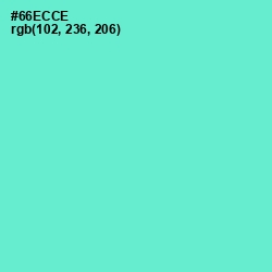 #66ECCE - Aquamarine Color Image