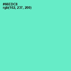 #66EDC8 - Aquamarine Color Image