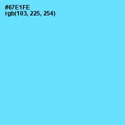 #67E1FE - Turquoise Blue Color Image