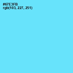 #67E3FB - Turquoise Blue Color Image