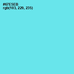 #67E5EB - Turquoise Blue Color Image