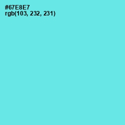 #67E8E7 - Turquoise Blue Color Image