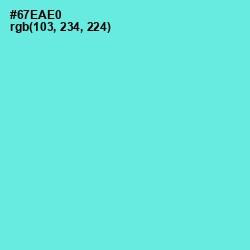 #67EAE0 - Turquoise Blue Color Image