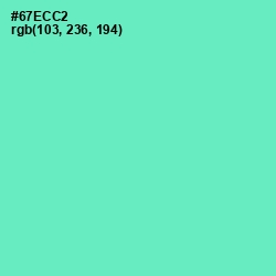 #67ECC2 - Aquamarine Color Image
