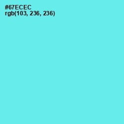 #67ECEC - Turquoise Blue Color Image