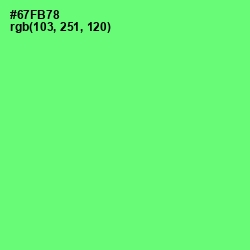 #67FB78 - Screamin' Green Color Image