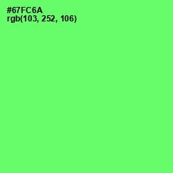 #67FC6A - Screamin' Green Color Image