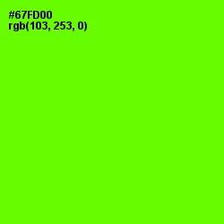 #67FD00 - Bright Green Color Image