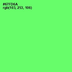 #67FD6A - Screamin' Green Color Image